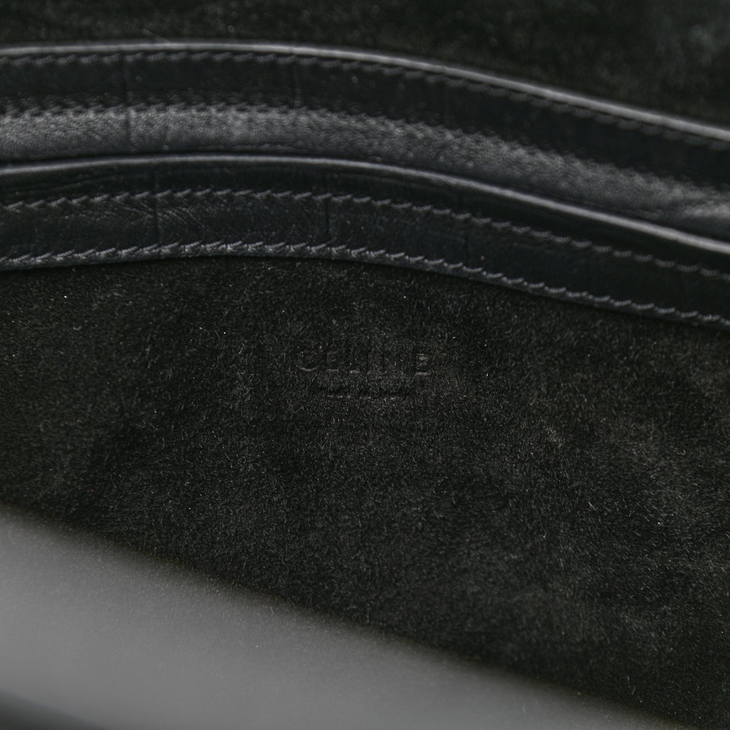 Crocodile Embossed Calfskin Large Phantom Luggage Black