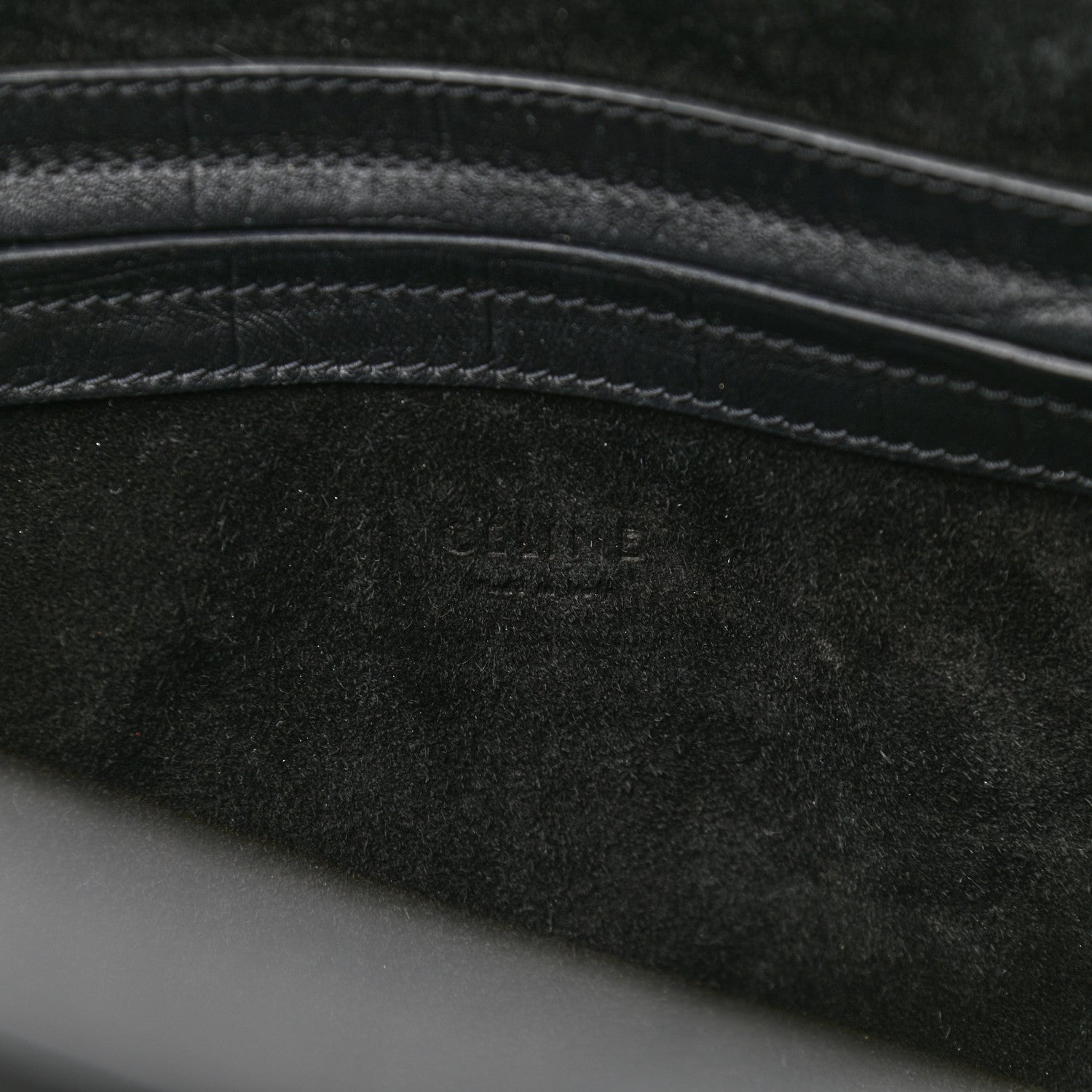 Celine Crocodile Embossed Calfskin Large Phantom Luggage Black 5 of 8