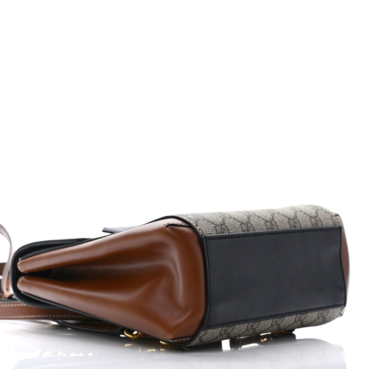 Gucci GG Supreme Monogram Calfskin Padlock Backpack Beige Cuir Black 8 of 9