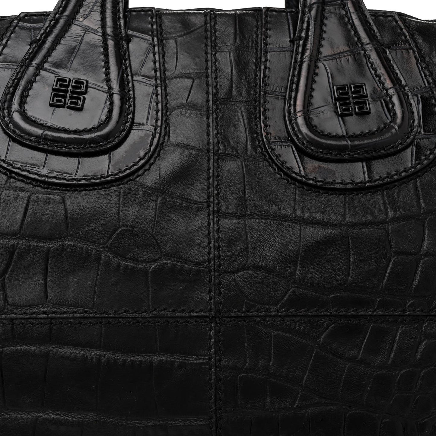 Calfskin Crocodile Embossed Medium Nightingale Black
