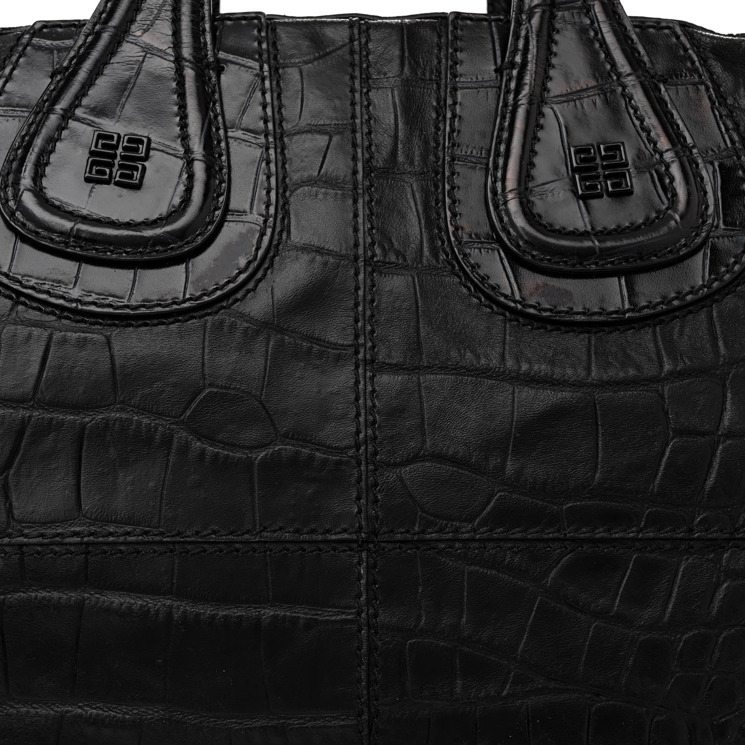 Givenchy Calfskin Crocodile Embossed Medium Nightingale Black 8 of 13