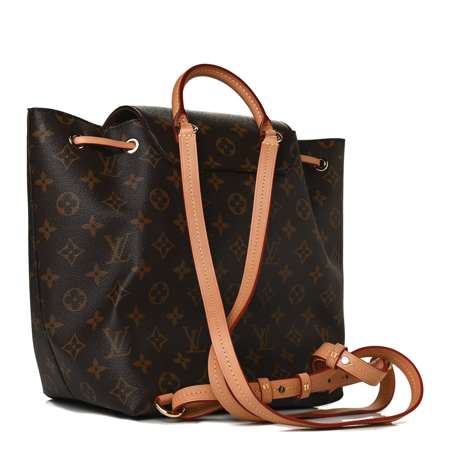 Monogram Selleria Calfskin Vintage Web Medium Boston Beige Blue