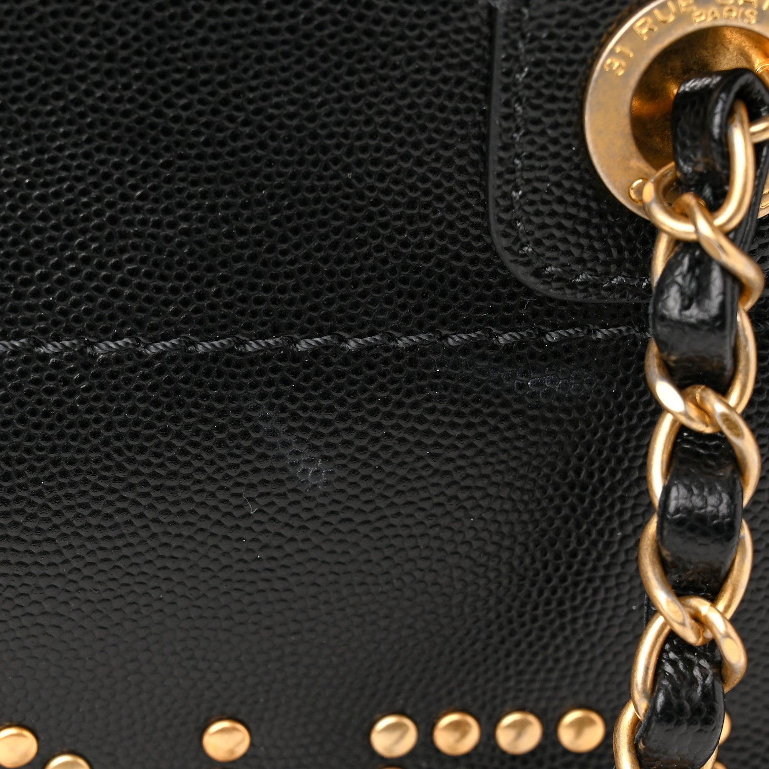 Chanel Caviar Small Studded Deauville Tote Black 11 of 12