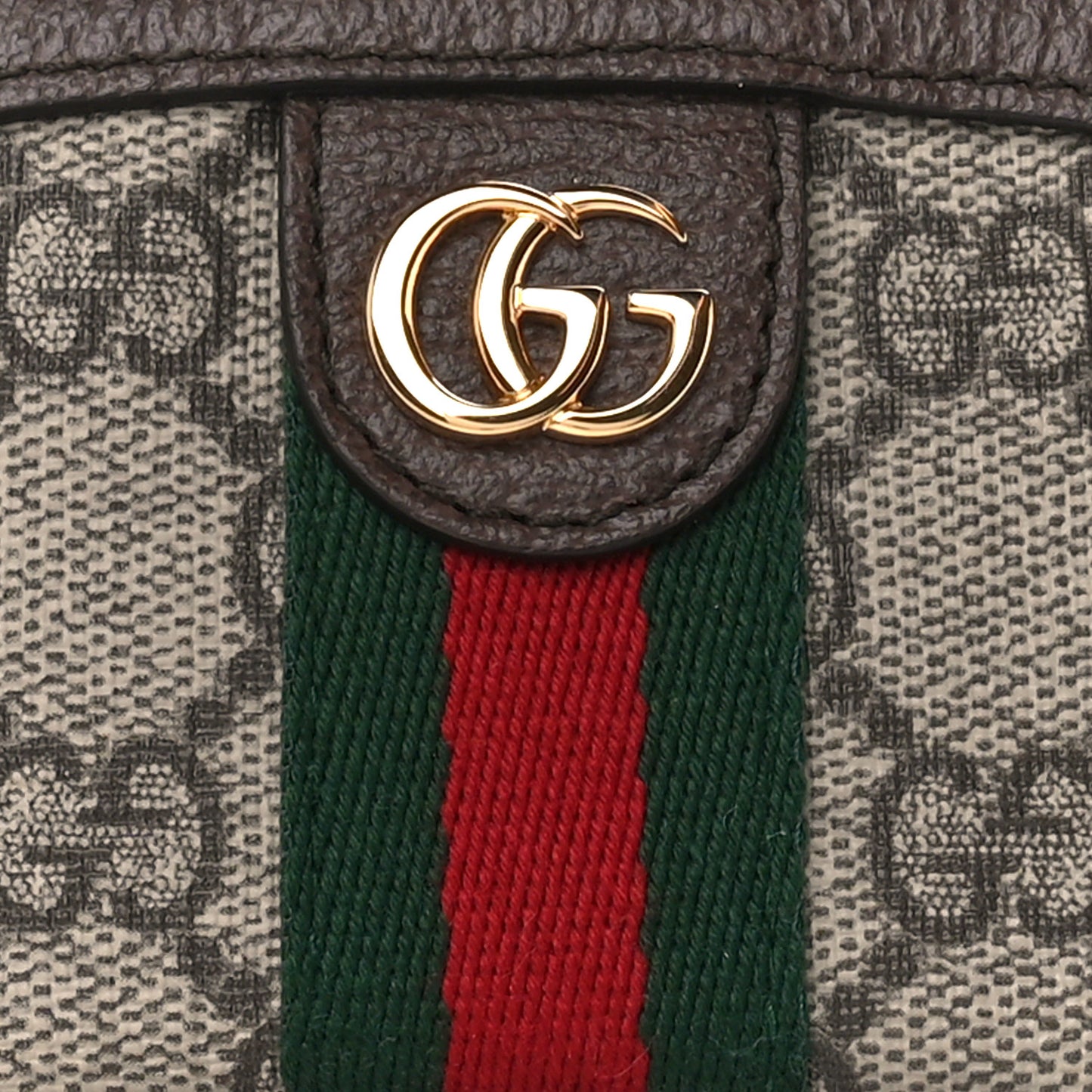 GG Supreme Monogram Web Ophidia Dome Key Pouch Beige New Acero