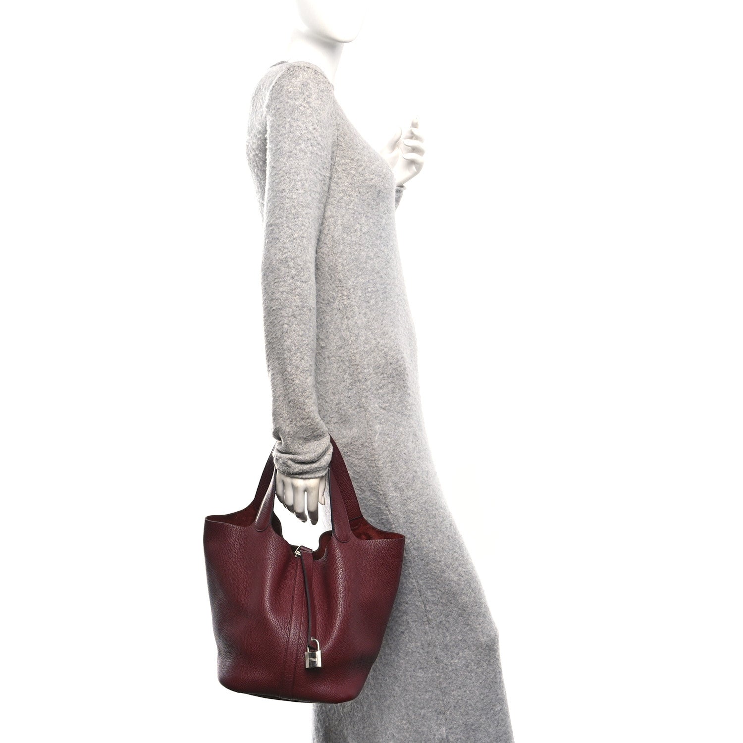 Hermes Taurillon Clemence Picotin Lock 26 GM Bordeaux 2 of 12