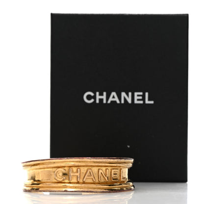 Chanel Metal Logo Cuff Bracelet Gold 5 of 5