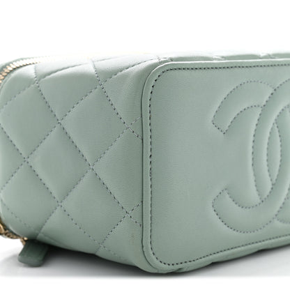 Chanel Lambskin Quilted Small Top Handle Vanity Case With Chain Light Green 8 of 10