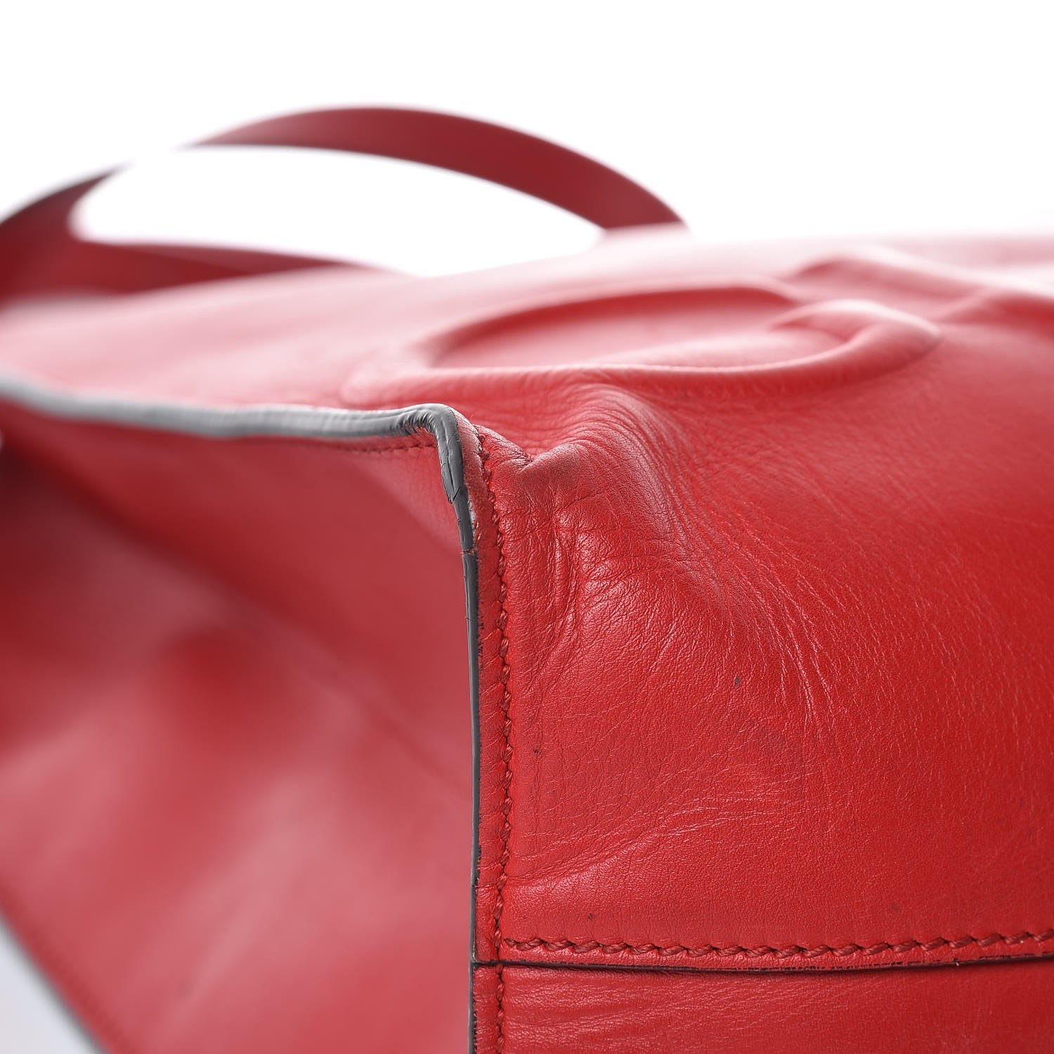 Gucci Calfskin Embossed Medium XL Tote Red 16 of 25