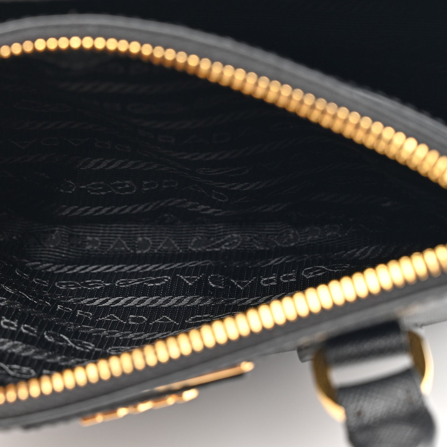 Saffiano Lux Mini Galleria Double Zip Shoulder Tote Black