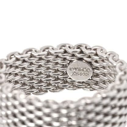 Tiffany Sterling Silver Somerset Mesh Ring 57 8 4 of 5