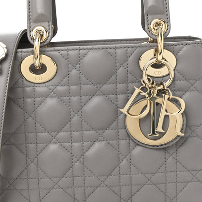 Christian Dior Lambskin Cannage Small Lucky Badges My Lady Dior Grey 7 of 10