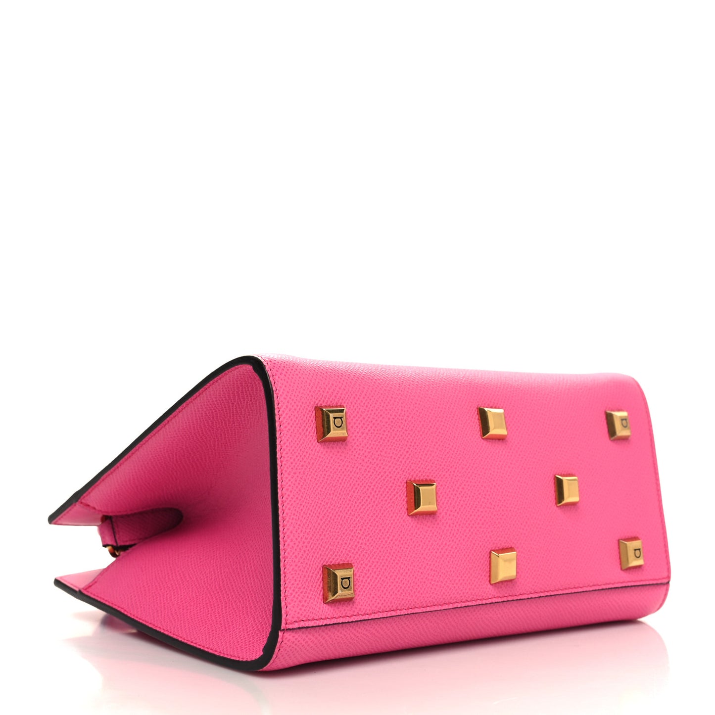 Hammered Calfskin Small The Studio Box Bag Hot Pink