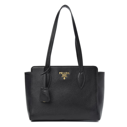 Prada Vitello Daino Shopping Tote Black 1 of 9