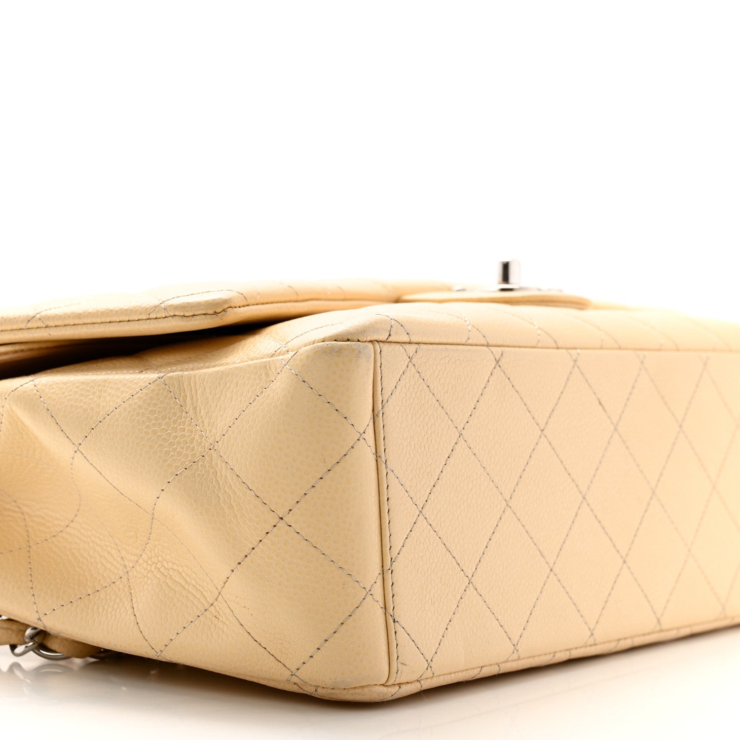 Chanel Caviar Quilted Maxi Double Flap Light Beige 9 of 14