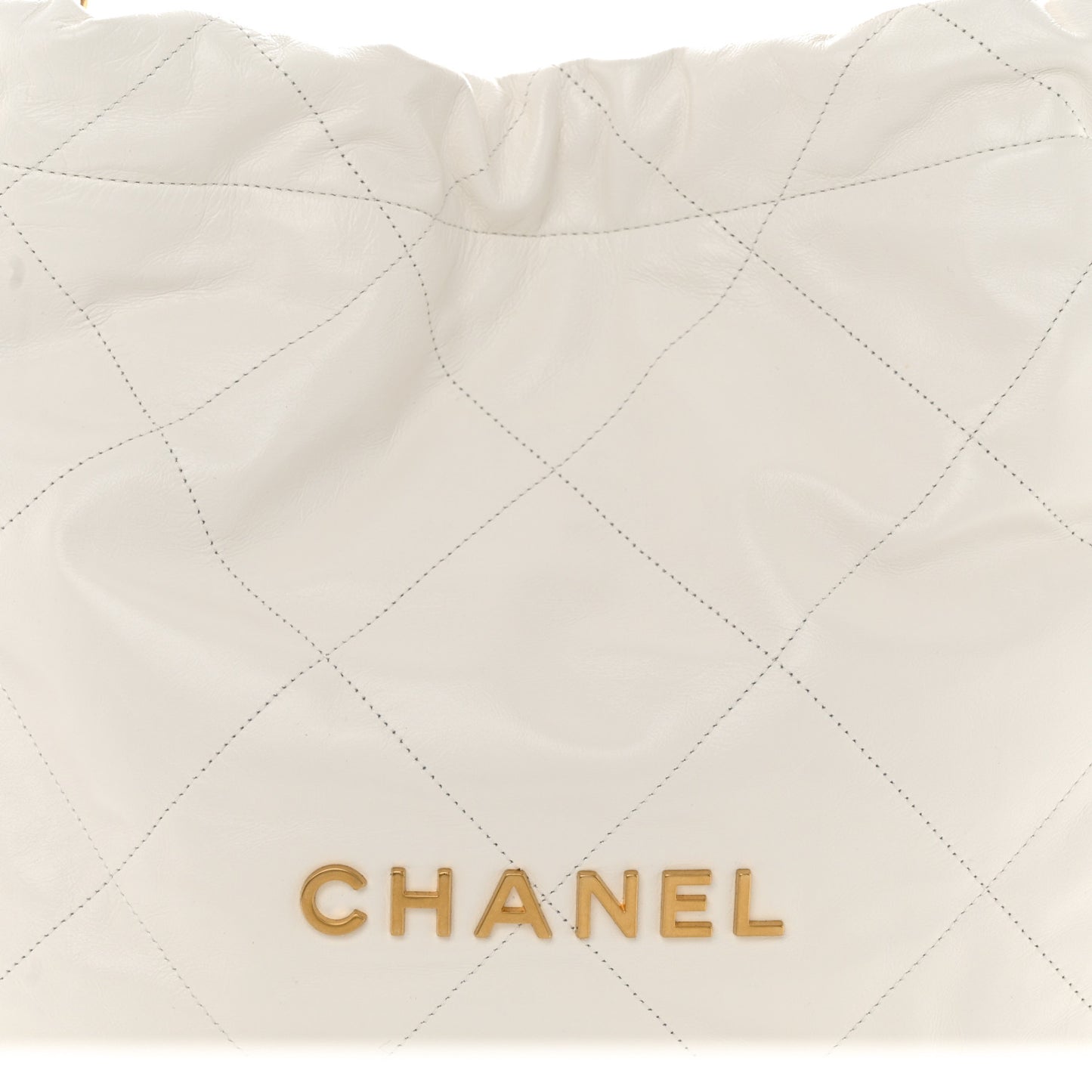 Shiny Calfskin Quilted Chanel 22 White