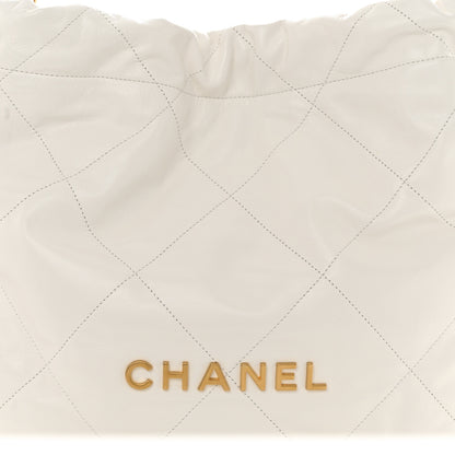 Chanel Shiny Calfskin Quilted Chanel 22 White 10 of 12
