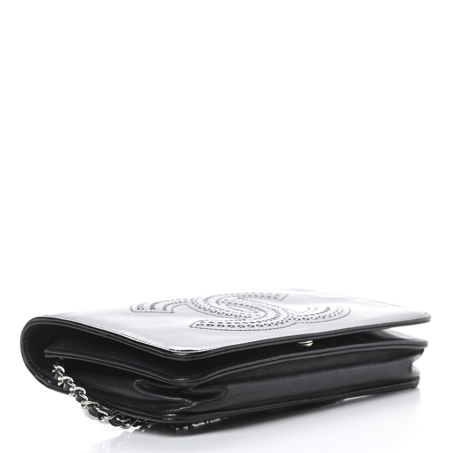 Patent Strass Wallet On Chain WOC Black