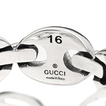 Gucci Sterling Silver GG Chain Ring 56 7.5 3 of 3