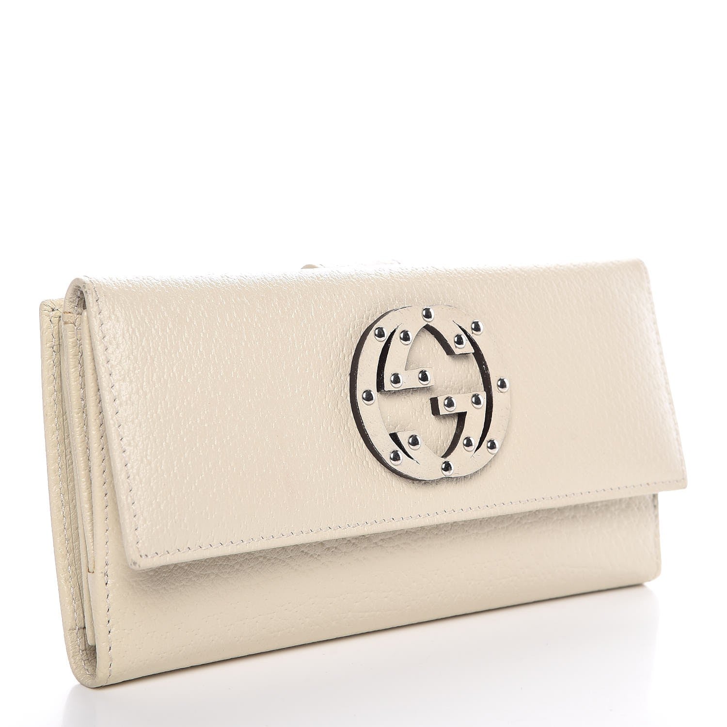 Gucci Calfskin Studded Soho Continental Wallet White 15 of 26