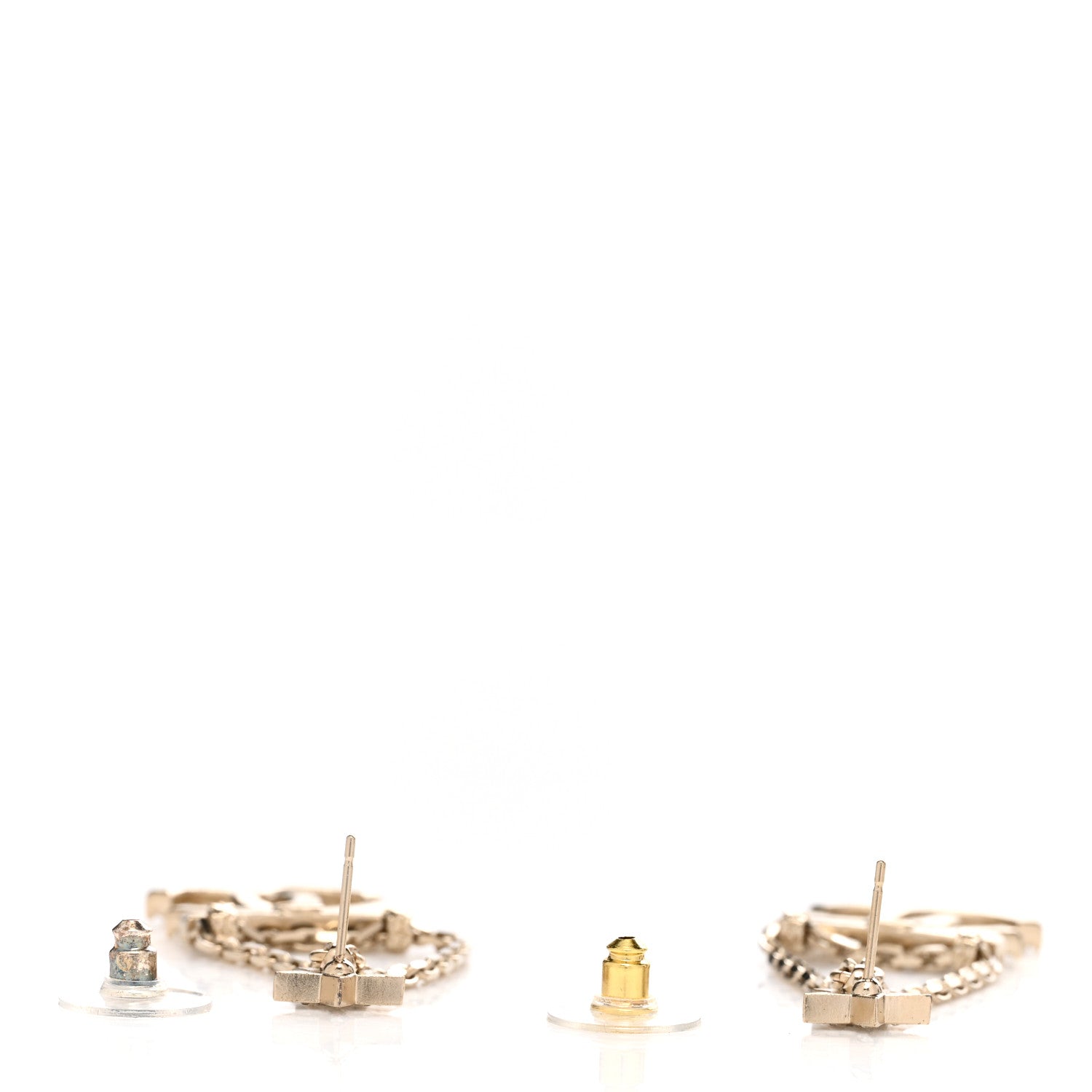 Chanel Crystal Star Drop CC Earrings Gold 3 of 4