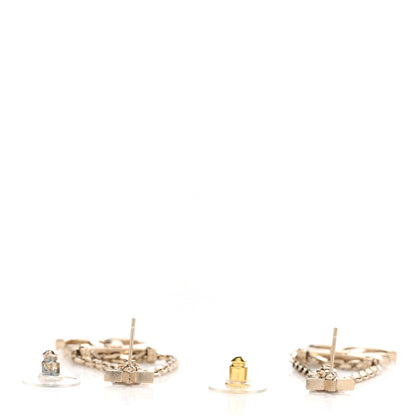 Chanel Crystal Star Drop CC Earrings Gold 3 of 4