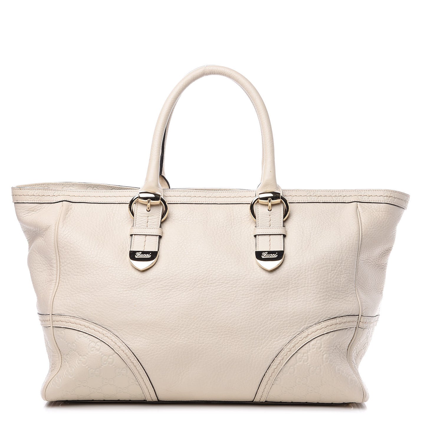 Calfskin Guccissima Large Signoria Tote Off White