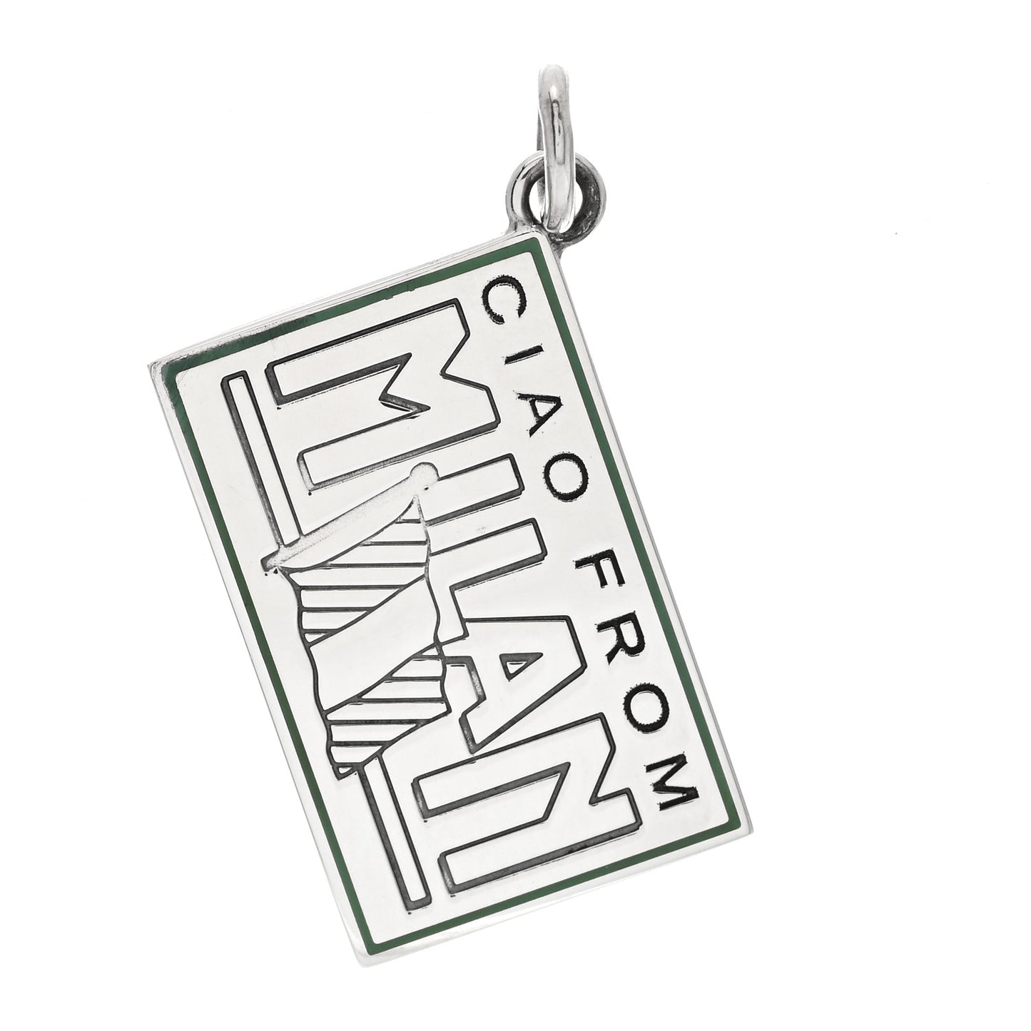 Sterling Silver Enamel Milan Postcard Charm Blue