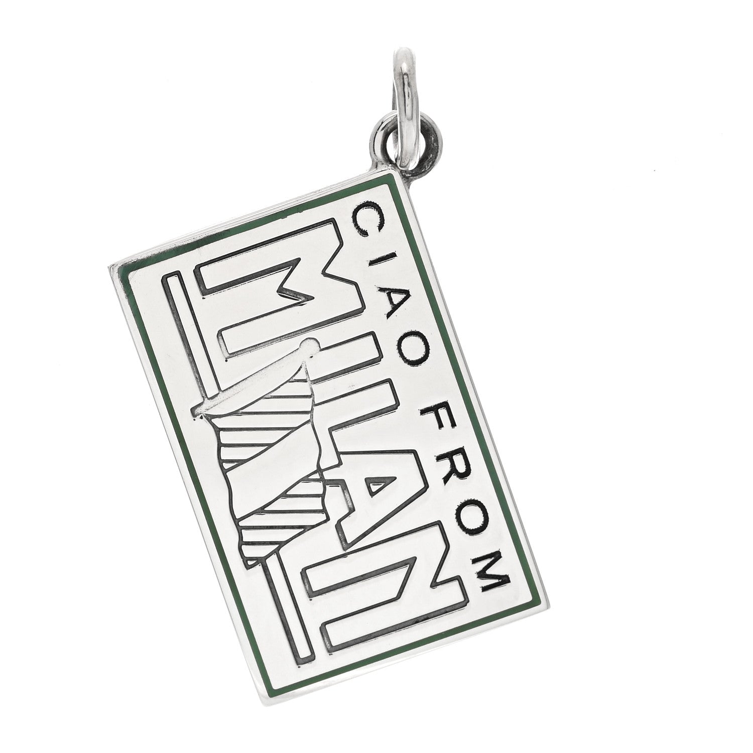 Tiffany Sterling Silver Enamel Milan Postcard Charm Blue 1 of 4