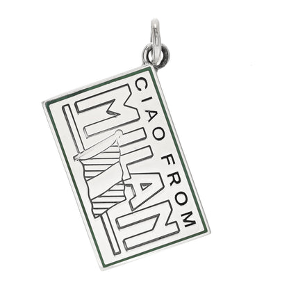 Tiffany Sterling Silver Enamel Milan Postcard Charm Blue 1 of 4