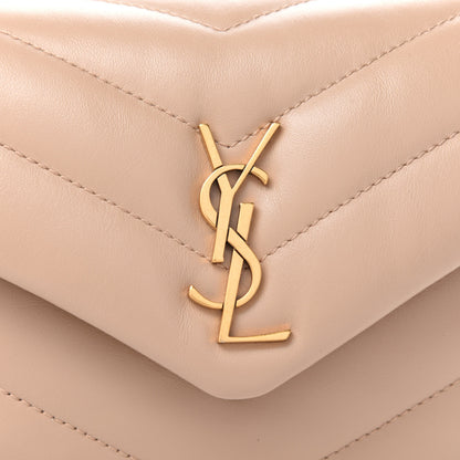 Saint Laurent Calfskin Y Quilted Monogram Toy Loulou Crossbody Bag Dark Beige 11 of 11