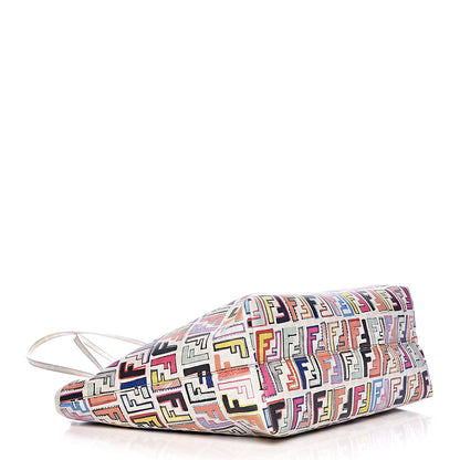 Fendi Zucca Spalmati FF Multicolor Medium Roll Tote Multicolor White 4 of 12