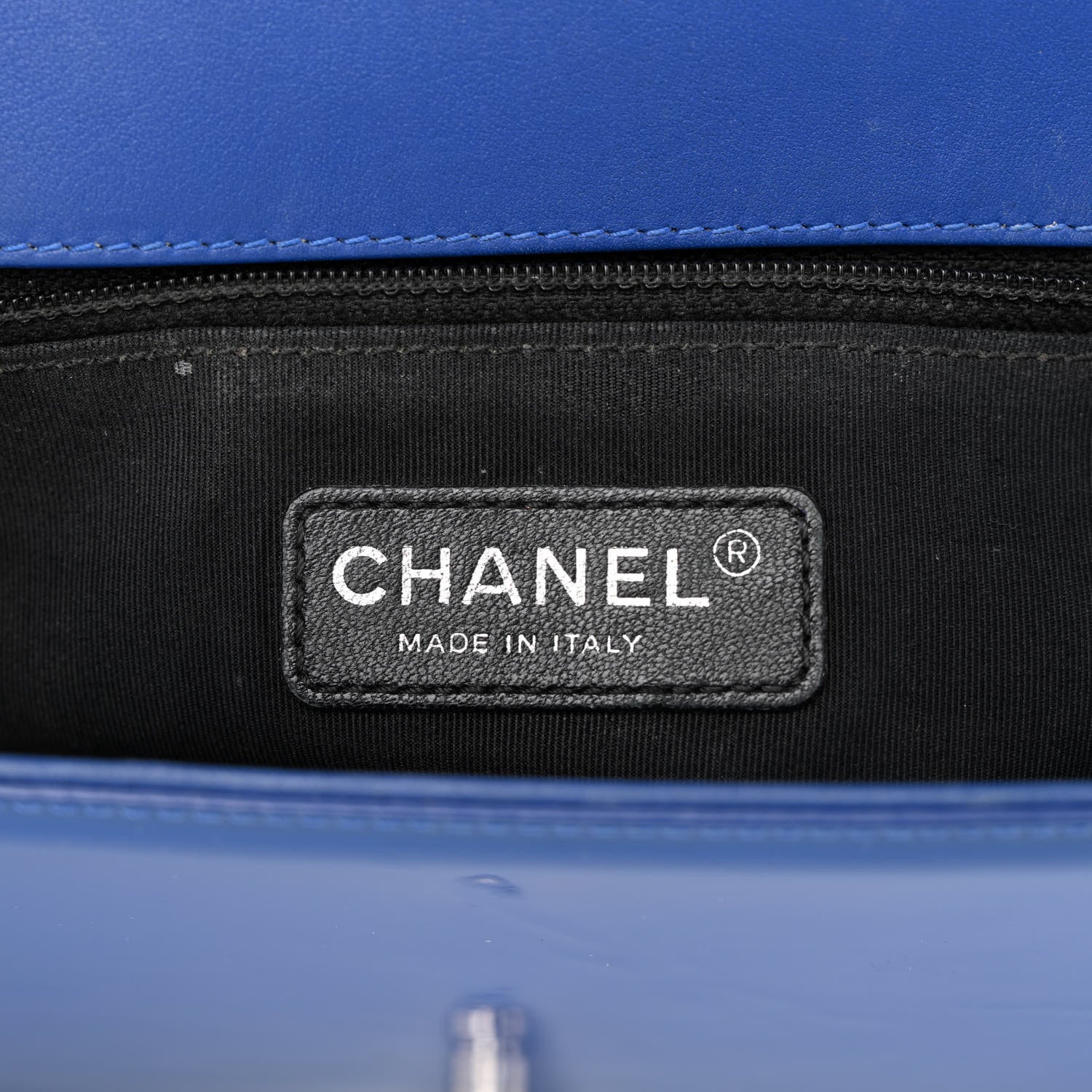 Chanel Patent Calfskin Quilted New Medium Plexiglass Boy Flap Blue 6 of 18