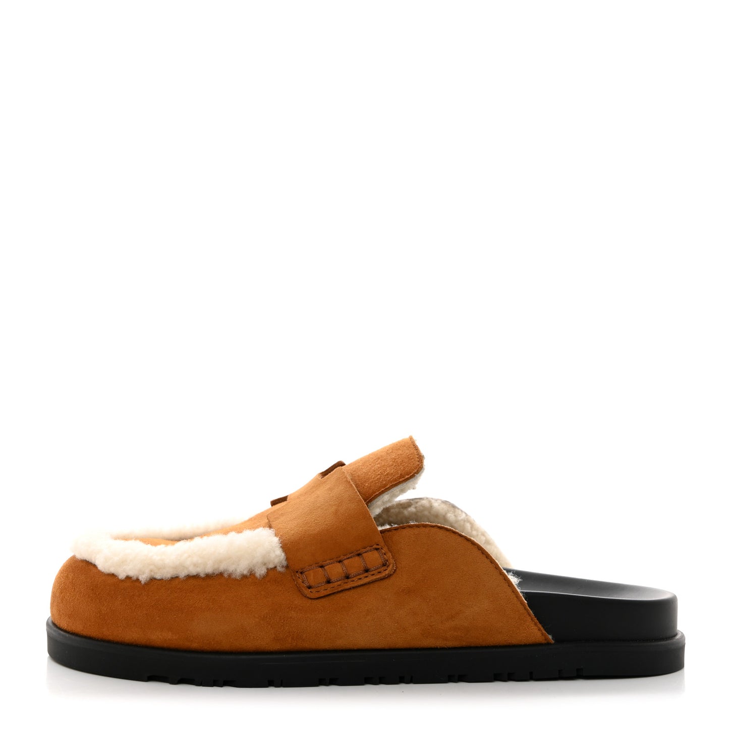 Suede Goatskin Shearling Go Mules 39 Beige Kraft Ecru