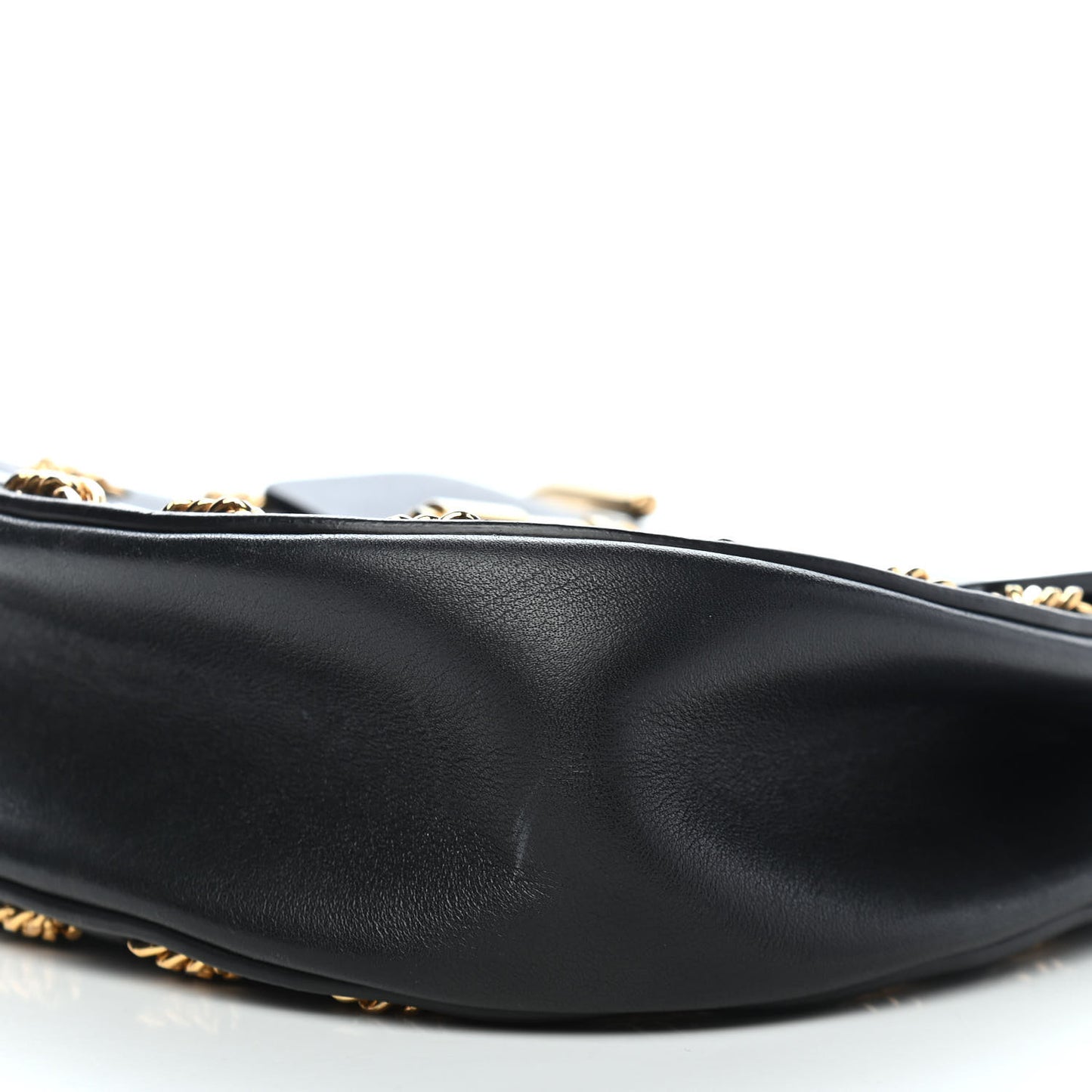 Calfskin Mini Drew Chain Shoulder Bag Black