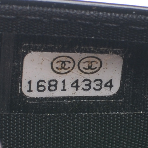 Glazed Calfskin Boy Wallet On Chain WOC Black