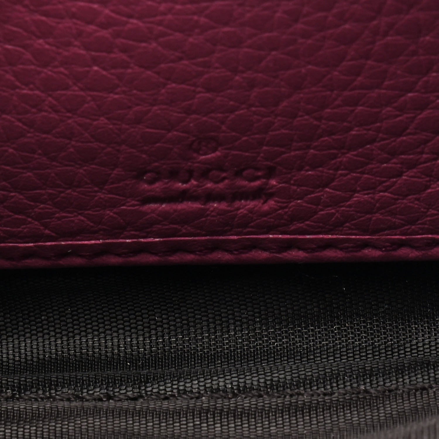 Gucci Pebbled Calfskin Soho Compact Disco Zip Around Wallet Peonia Flower 4 of 5