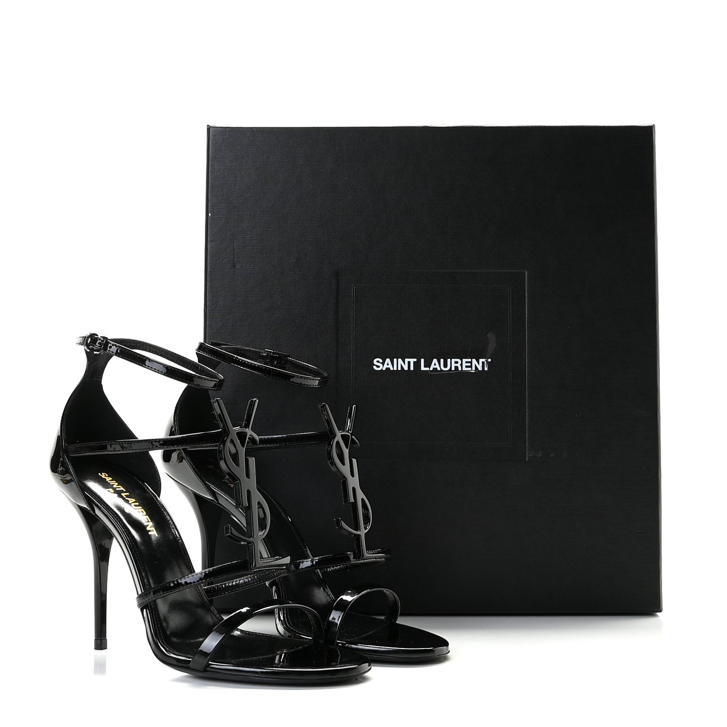 Patent Cassandra 100 Ankle Strap Sandals 36 Black