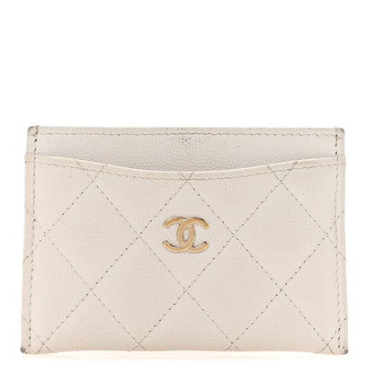 Chanel Caviar Quilted Card Holder White 1 of 8