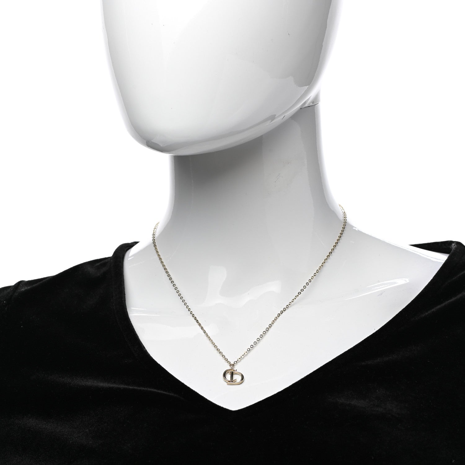 Christian Dior Metal CD Necklace Gold 3 of 6
