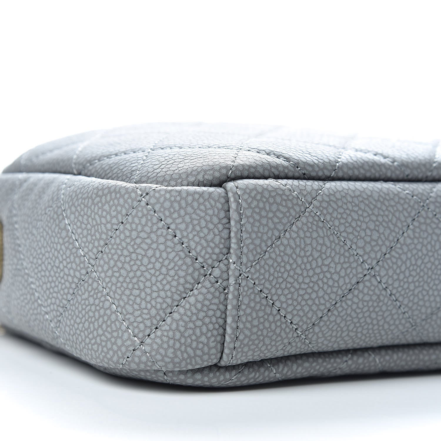 Chanel Iridescent Caviar Flat Quilted Small Coco Tassel Camera Case Grey 9 of 11