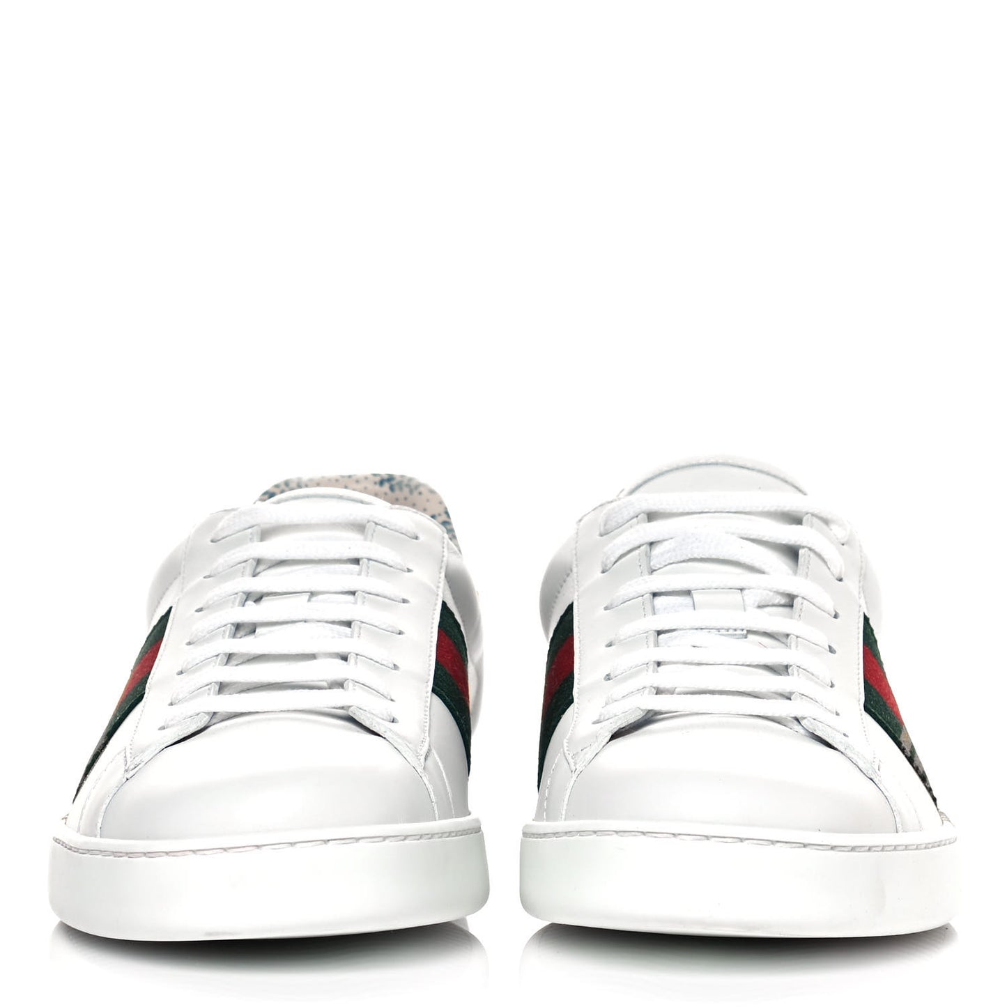 X SEGA Calfskin Ayers Mens Web Guccy Ace Sneakers 10 White