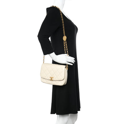 Chanel Lambskin Quilted CC Coin Flap Bag White 2 of 10