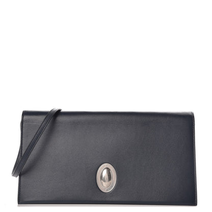 Celine Smooth Calfskin Oval Clutch Navy 1 of 8