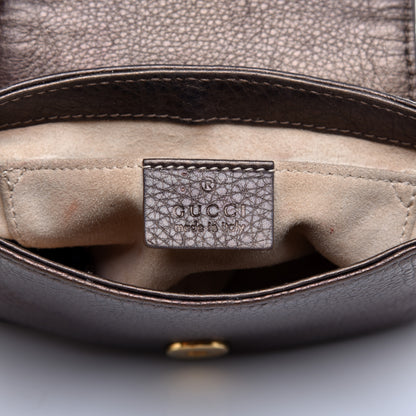 Gucci Metallic Pebbled Calfskin Small 1973 Chain Shoulder Bag Winter Leaf 8 of 10