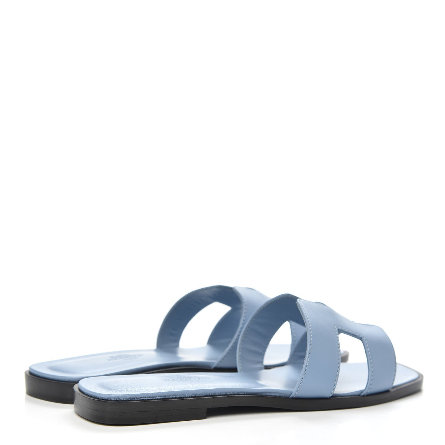 Hermes Calfskin Oran Sandals 35.5 Bleu Bleuet 4 of 9