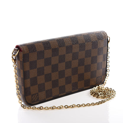 Louis Vuitton Damier Ebene Pochette Felicie Chain Wallet 4 of 12