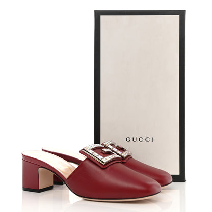 Gucci Malaga Kid Crystal Square G Madelyn Mules 37.5 Romantic Cerise 9 of 9