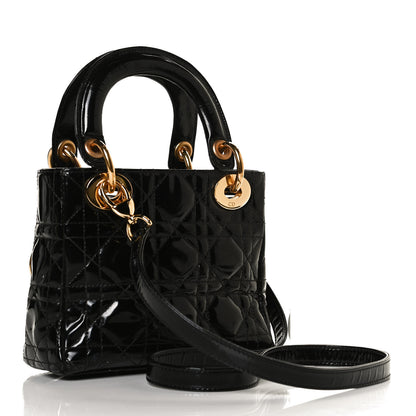 Christian Dior Patent Cannage Mini Lady Dior Black 3 of 17