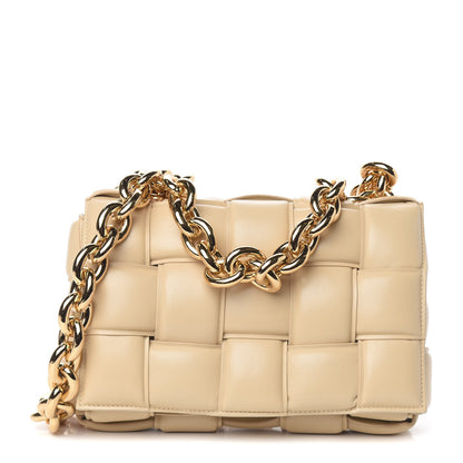 Bottega Veneta Lambskin Maxi Intreccio Padded Chain Cassette Crossbody Bag Porridge 1 of 9