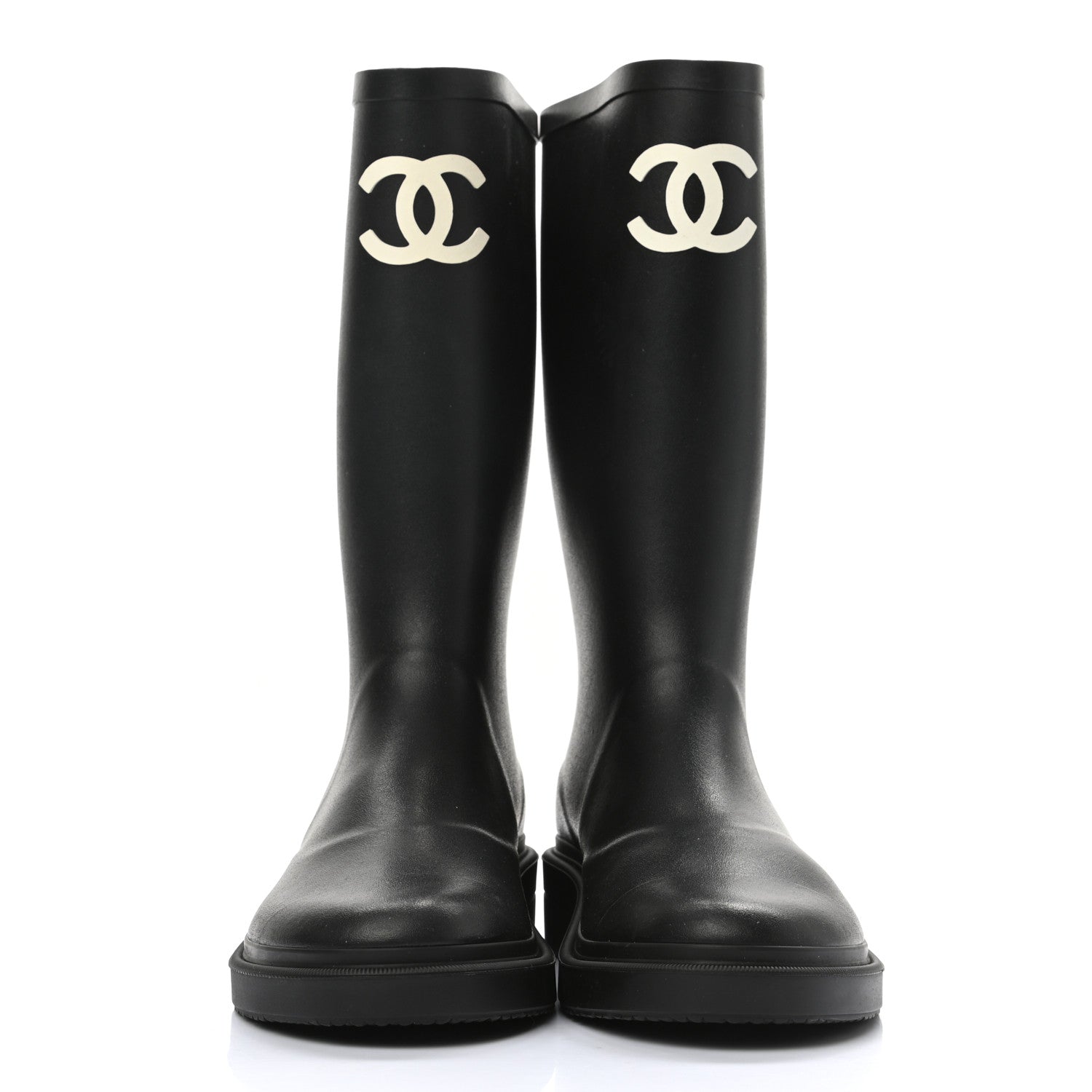 Chanel Caoutchouk CC High Boots 38 Black 2 of 8
